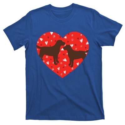 Chocolate Lab Heart Valentine's Day Labrador Dog Lover Gift T-Shirt