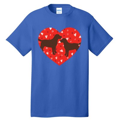 Chocolate Lab Heart Valentine's Day Labrador Dog Lover Gift Tall T-Shirt