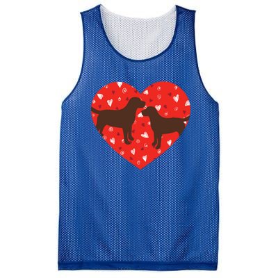 Chocolate Lab Heart Valentine's Day Labrador Dog Lover Gift Mesh Reversible Basketball Jersey Tank