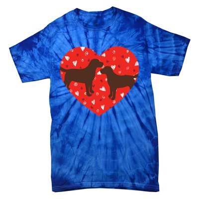 Chocolate Lab Heart Valentine's Day Labrador Dog Lover Gift Tie-Dye T-Shirt