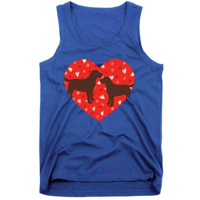 Chocolate Lab Heart Valentine's Day Labrador Dog Lover Gift Tank Top