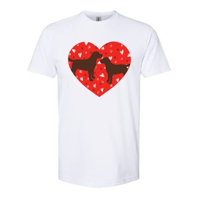 Chocolate Lab Heart Valentine's Day Labrador Dog Lover Gift Softstyle CVC T-Shirt