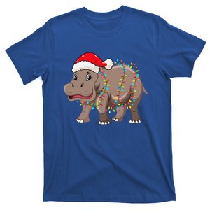 Christmas Lights Hippopotamus Xmas Hat Hippopotamus Lover T-Shirt