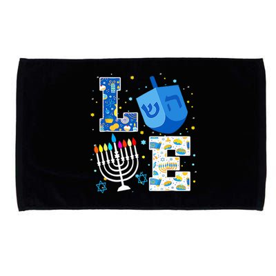 Cute LOVE Hanukkah Decorations Dreidel Menorah Chanukah Microfiber Hand Towel