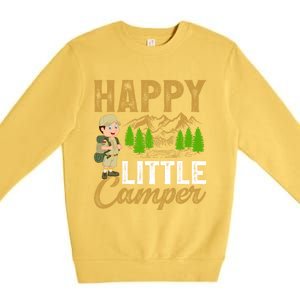 Camping Lover Happy Little Camper Gift Premium Crewneck Sweatshirt