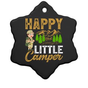 Camping Lover Happy Little Camper Gift Ceramic Star Ornament