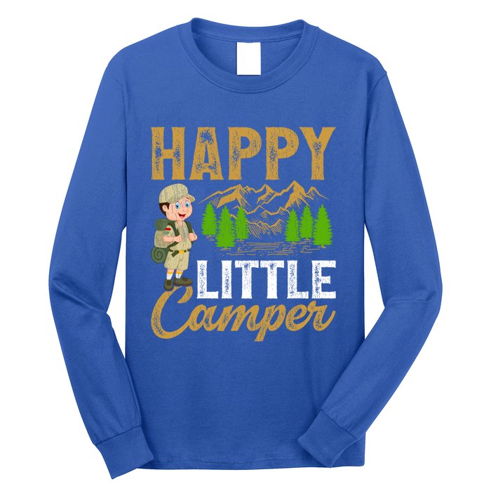 Camping Lover Happy Little Camper Gift Long Sleeve Shirt