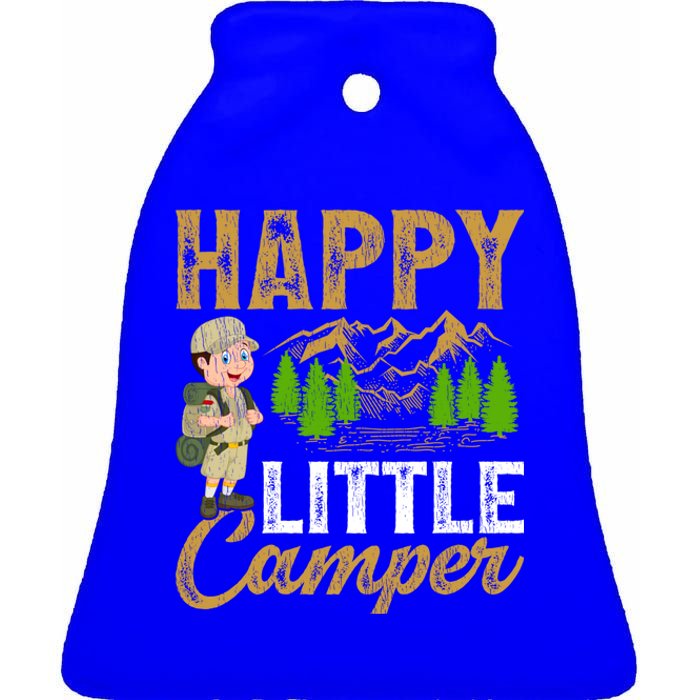 Camping Lover Happy Little Camper Gift Ceramic Bell Ornament