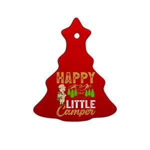 Camping Lover Happy Little Camper Gift Ceramic Tree Ornament