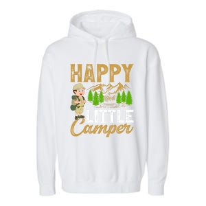 Camping Lover Happy Little Camper Gift Garment-Dyed Fleece Hoodie