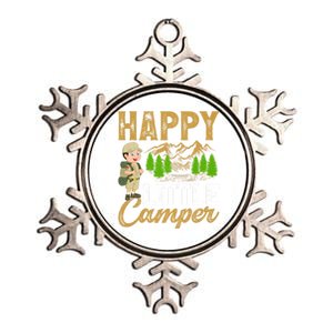 Camping Lover Happy Little Camper Gift Metallic Star Ornament