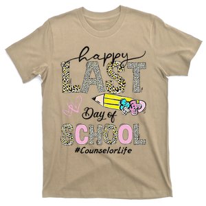 Counselor Life Happy Last Day Of School Summer Leopard T-Shirt