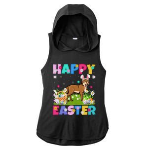 Coyote Lover Happy Easter Bunny Coyote Easter Sunday Cute Gift Ladies PosiCharge Tri-Blend Wicking Draft Hoodie Tank