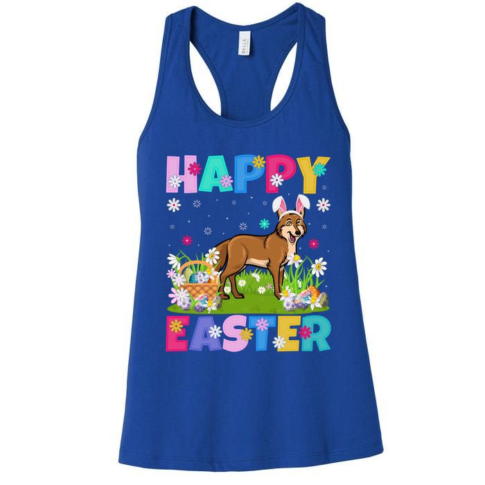 Coyote Lover Happy Easter Bunny Coyote Easter Sunday Cute Gift Women's Racerback Tank