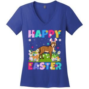 Coyote Lover Happy Easter Bunny Coyote Easter Sunday Cute Gift Women's V-Neck T-Shirt