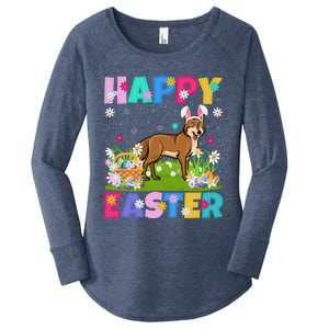 Coyote Lover Happy Easter Bunny Coyote Easter Sunday Cute Gift Women's Perfect Tri Tunic Long Sleeve Shirt