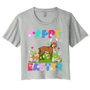 Coyote Lover Happy Easter Bunny Coyote Easter Sunday Cute Gift Women's Crop Top Tee