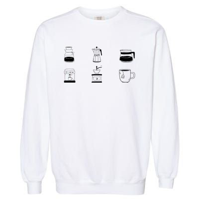 Coffee Lover Hand Drawn Cute Food Coffee Gift Garment-Dyed Sweatshirt