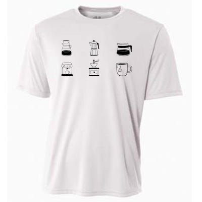 Coffee Lover Hand Drawn Cute Food Coffee Gift Cooling Performance Crew T-Shirt