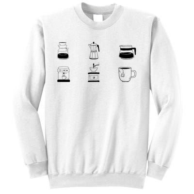 Coffee Lover Hand Drawn Cute Food Coffee Gift Sweatshirt