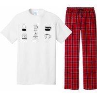 Coffee Lover Hand Drawn Cute Food Coffee Gift Pajama Set