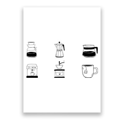 Coffee Lover Hand Drawn Cute Food Coffee Gift Poster