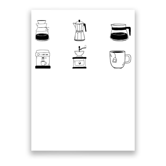 Coffee Lover Hand Drawn Cute Food Coffee Gift Poster