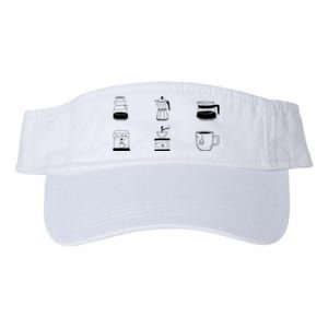 Coffee Lover Hand Drawn Cute Food Coffee Gift Valucap Bio-Washed Visor