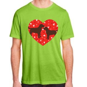 Chocolate Lab Heart Valentine's Day Labrador Dog Lover Great Gift Adult ChromaSoft Performance T-Shirt