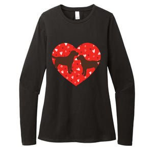 Chocolate Lab Heart Valentine's Day Labrador Dog Lover Great Gift Womens CVC Long Sleeve Shirt