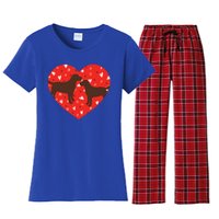 Chocolate Lab Heart Valentine's Day Labrador Dog Lover Great Gift Women's Flannel Pajama Set