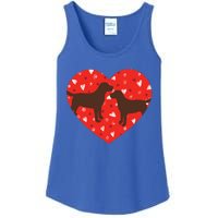 Chocolate Lab Heart Valentine's Day Labrador Dog Lover Great Gift Ladies Essential Tank