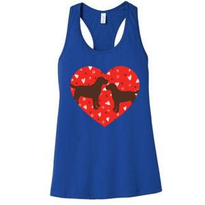 Chocolate Lab Heart Valentine's Day Labrador Dog Lover Great Gift Women's Racerback Tank