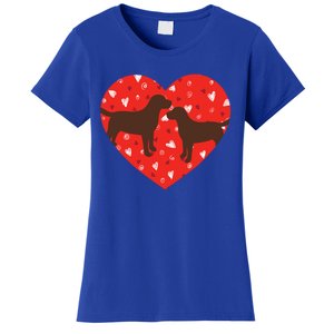 Chocolate Lab Heart Valentine's Day Labrador Dog Lover Great Gift Women's T-Shirt