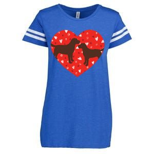 Chocolate Lab Heart Valentine's Day Labrador Dog Lover Great Gift Enza Ladies Jersey Football T-Shirt