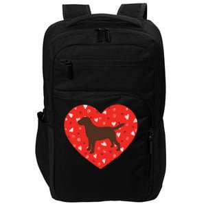 Chocolate Lab Heart Valentine's Day Labrador Dog Lover Cool Gift Impact Tech Backpack