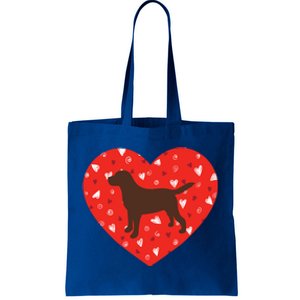 Chocolate Lab Heart Valentine's Day Labrador Dog Lover Cool Gift Tote Bag