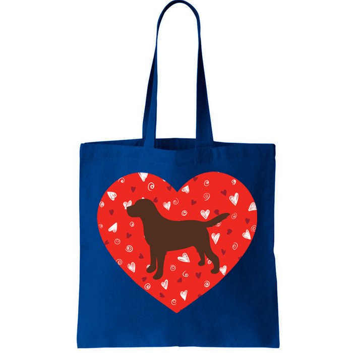 Chocolate Lab Heart Valentine's Day Labrador Dog Lover Cool Gift Tote Bag