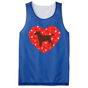 Chocolate Lab Heart Valentine's Day Labrador Dog Lover Cool Gift Mesh Reversible Basketball Jersey Tank