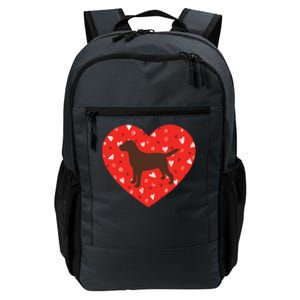 Chocolate Lab Heart Valentine's Day Labrador Dog Lover Cool Gift Daily Commute Backpack