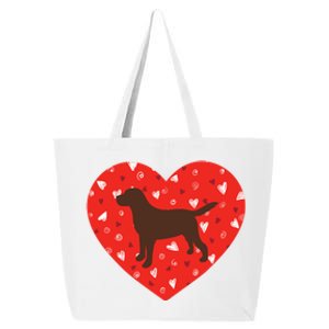 Chocolate Lab Heart Valentine's Day Labrador Dog Lover Cool Gift 25L Jumbo Tote