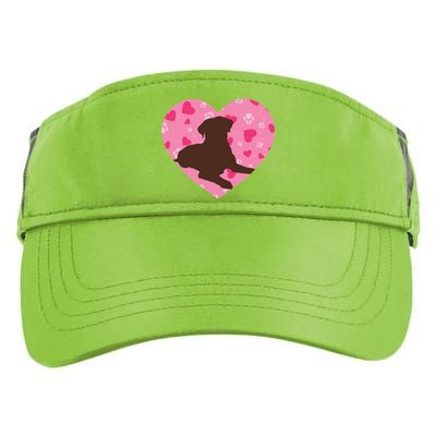 Chocolate Lab Heart Valentine's Day Labrador Dog Lover Meaningful Gift Adult Drive Performance Visor