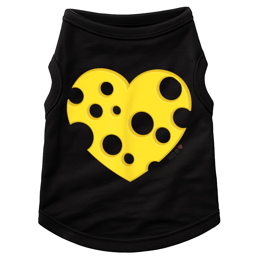 Cheese Love Heart Pocket. Holey Cheese Doggie Tank