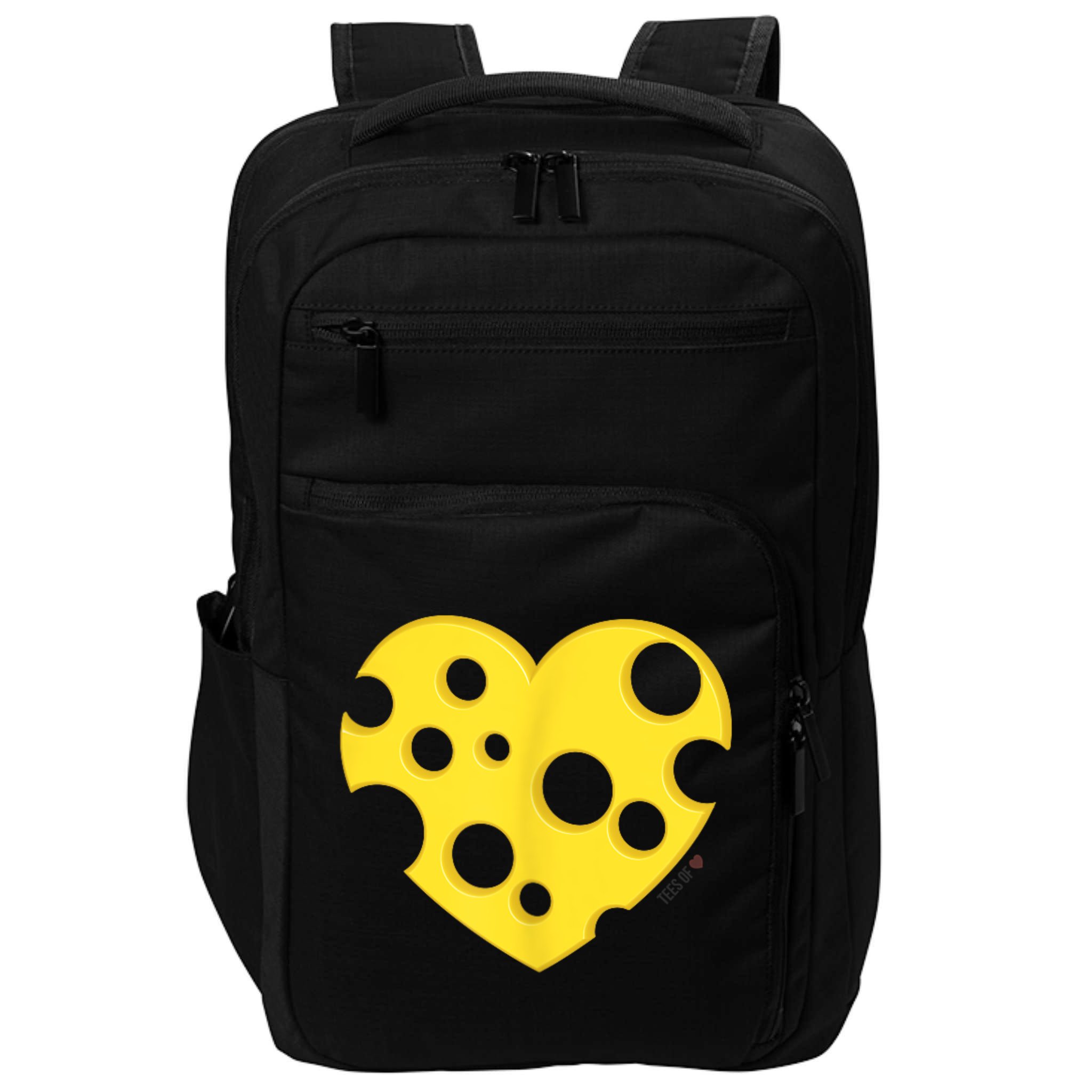 Cheese Love Heart Pocket. Holey Cheese Impact Tech Backpack
