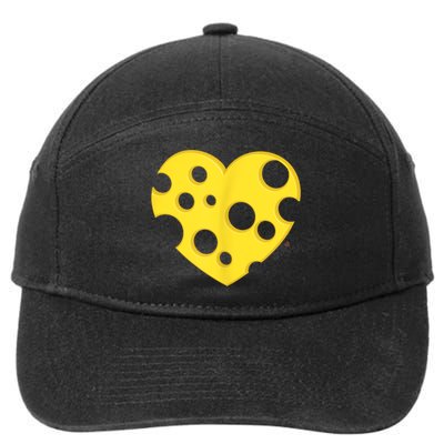 Cheese Love Heart Pocket. Holey Cheese 7-Panel Snapback Hat