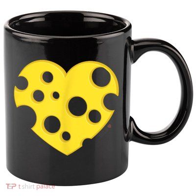 Cheese Love Heart Pocket. Holey Cheese 11oz C Handle Ceramic Mug