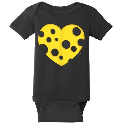 Cheese Love Heart Pocket. Holey Cheese Baby Bodysuit