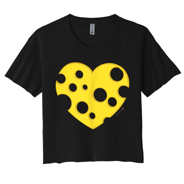 Cheese Love Heart Pocket. Holey Cheese Crop Top