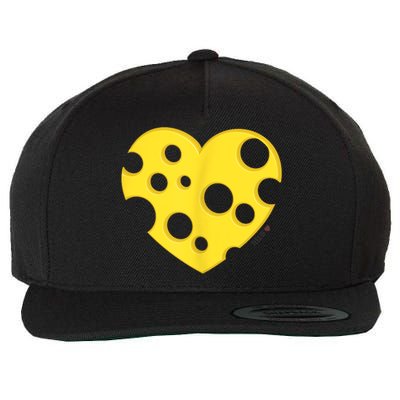 Cheese Love Heart Pocket. Holey Cheese Wool Snapback Cap
