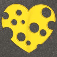 Cheese Love Heart Pocket. Holey Cheese Cotton Canvas Backpack